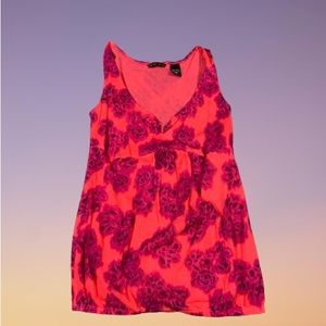 Vintage New York & Company Floral Micromesh Top Size XS Y2K